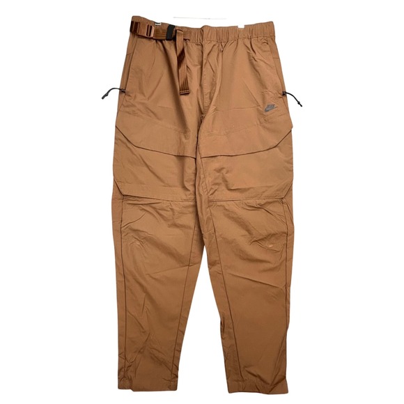 Nike Tech Pack Woven Utility Cargo Pants Men M Cacao Brown Magnetic Belt Hiking